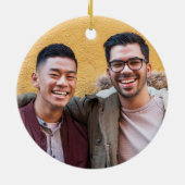 Marsala及び海軍花の初めてのクリスマス氏及び夫人 セラミックオーナメント (裏面)