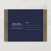 Marsala素朴フローラネイビー写真Save the Date 案内ポストカード (裏面)