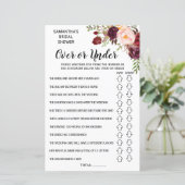 Marsala花の上または下ブライダルシャワーゲーム (スタンド正面)