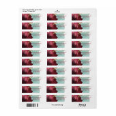 Marsala赤ティール（緑がかった色）水カラー金ゴールドスプラッシュアドレス ラベル (フルシート)