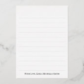 Marsala金ゴールドスクリプト写真卒業ありがとう 箔招待状 (裏面)