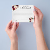 Marsala Advice for Couple Bridal Shower Card チラシ (手)