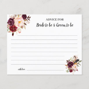 Marsala Advice for Couple Bridal Shower Card チラシ