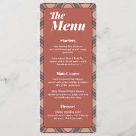 Marsala and Cinnamon Art Deco Wedding Menu Card メニュー