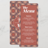 Marsala and Cinnamon Art Deco Wedding Menu Card メニュー (正面/裏面)