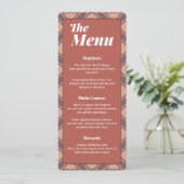 Marsala and Cinnamon Art Deco Wedding Menu Card メニュー (スタンド正面)