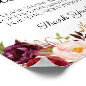 Marsala and Pink Floral Date Jar Sign ポスター (角)