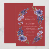 Marsala Atmospheric Winter Wedding 招待状 (正面/裏面)