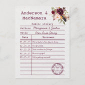 Marsala Boho Libraryカード日付を保存 案内ポストカード (正面)