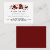 Marsala Burgundy Baby Shower Book Request Insert エンクロージャーカード (正面/裏面)