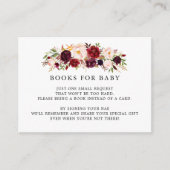 Marsala Burgundy Baby Shower Book Request Insert エンクロージャーカード (正面)
