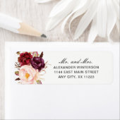 Marsala Burgundy MR & MRS差出人住所4163 ラベル (インサイチュ)