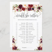 Marsala burugndy金ゴールドフローラは彼女はむしろゲームをする (正面/裏面)