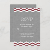Marsala Chevrons on Gray RSVP (正面/裏面)