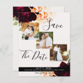 Marsala & Creamフローラ結婚の写真Save the Date (正面/裏面)
