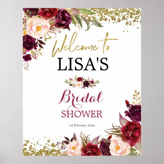 Marsala Fall in Love welcome sign ポスター (正面)