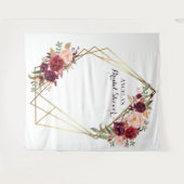 Marsala flowers Bridal Shower photo backdrop  タペストリー (正面(横))