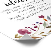 Marsala Flowers Bucketリストアイディア結婚のサイン ポスター (角)