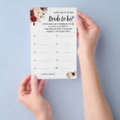 Marsala Flowers Shower Game Cardの年齢 チラシ (ハンドル)