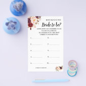 Marsala Flowers Shower Game Cardの年齢 チラシ (シングル)