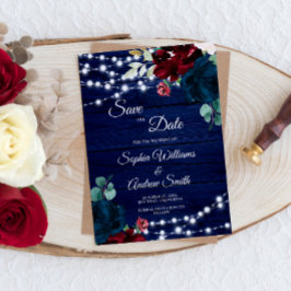 Marsala & Navyの花素朴は日付を保存 セーブザデート