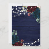 Marsala & Navyの花素朴は日付を保存 セーブザデート (裏面)