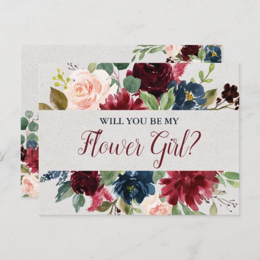 Marsala & Navyフローラフラワーガール提案 ポストカード (正面/裏面)