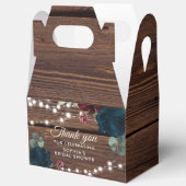 Marsala & Navy花素朴ブライダルシャワーV2 フェイバーボックス (見開き)