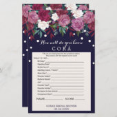 Marsala & Navy How Do Well Know The Bride Game (正面/裏面)