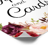 Marsala & Pinkフローラギフトとカードサイン ポスター (角)