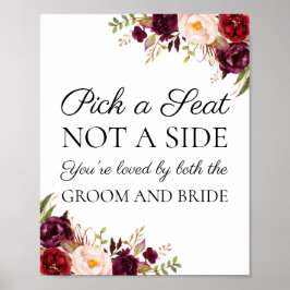 Marsala & Pinkフローラサイドサインではなくシートを選ぶ ポスター