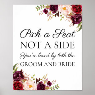 Marsala & Pinkフローラサイドサインではなくシートを選ぶ ポスター