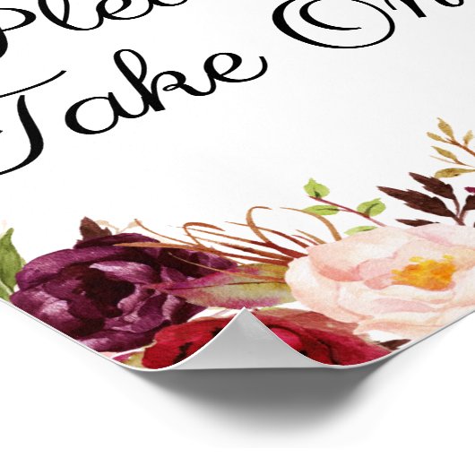 Marsala & Pinkフローラサインを1枚お願い ポスター (角)