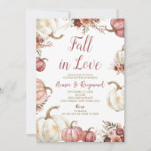 Marsala Pumpkin Fall In Love Couple Shower  招待状 (正面)