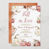 Marsala Pumpkin Fall In Love Couple Shower  招待状 (正面/裏面)