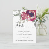 MARSALA RED ROSEフローラ企業のロゴ サンキューカード (スタンド正面)