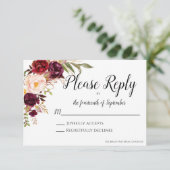 Marsala RSVPカード 招待状 (スタンド正面)