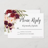 Marsala RSVPカード 招待状 (正面/裏面)