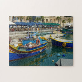 Marsaxlokkはボートを絵を描きました ジグソーパズル