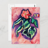 Marsden Hartleyによるモダンアートワーク、ベゴニアス ポストカード (正面/裏面)