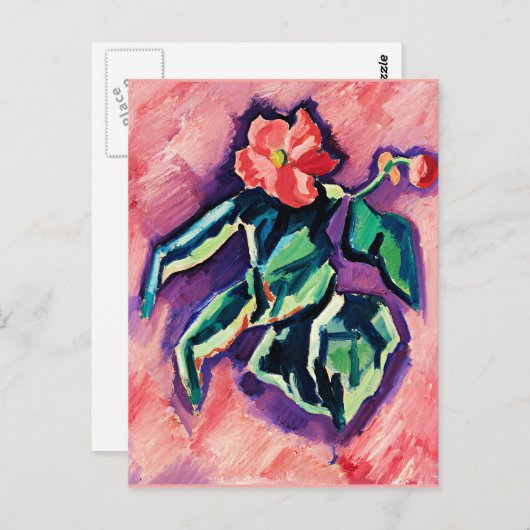 Marsden Hartleyによるモダンアートワーク、ベゴニアス ポストカード (正面/裏面)