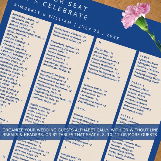 Marseille Bleu 240ゲスト結婚の座席表 ポスター