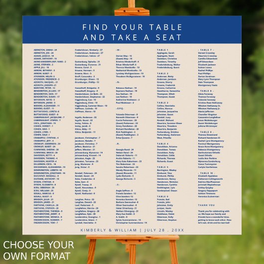 Marseille Bleu 300ゲスト結婚の座席表 ポスター