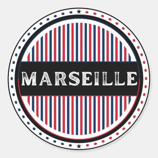 Marseille City Pride Emblem – French Identity ラウンドシール (正面)