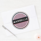 Marseille City Pride Emblem – French Identity ラウンドシール (封筒)