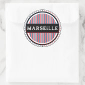 Marseille City Pride Emblem – French Identity ラウンドシール (バッグ)