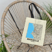 Marseille, France City Map Tote Bag トートバッグ