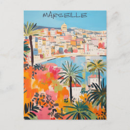Marseille France Travel City Painting Aesthetic ポストカード