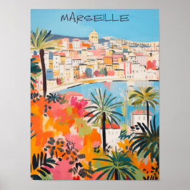 Marseille France Travel City Wall Art Aesthetic ポスター