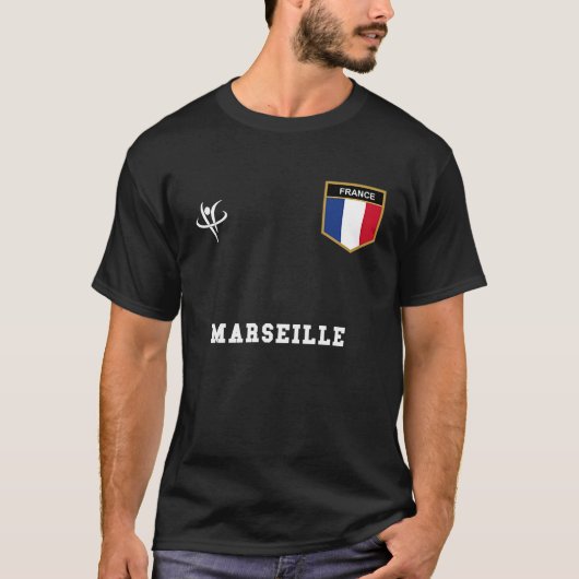 MARSEILLE France Vintage Sports Tシャツ (正面)